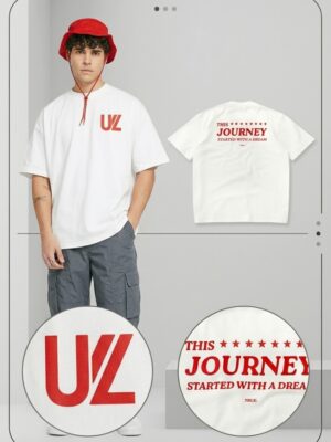 TRUE THE JOURNEY OVERSIZED T-SHIRT CAMISETA BEIGE